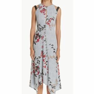 Yigal Azrouël Découpe Floral Print‎ Crepe Dress